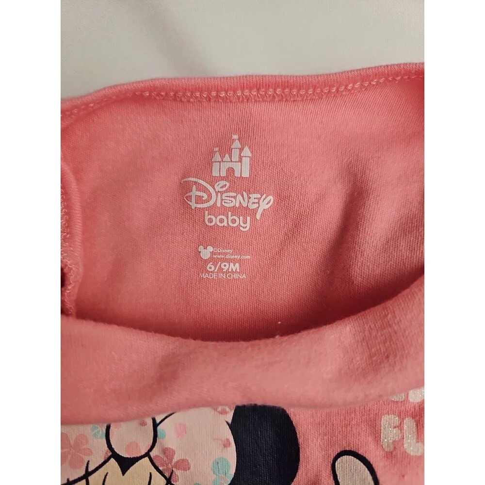 Disney Baby Minnie Mouse Little Wild Flower Bodysuit 6-9 Months Pink